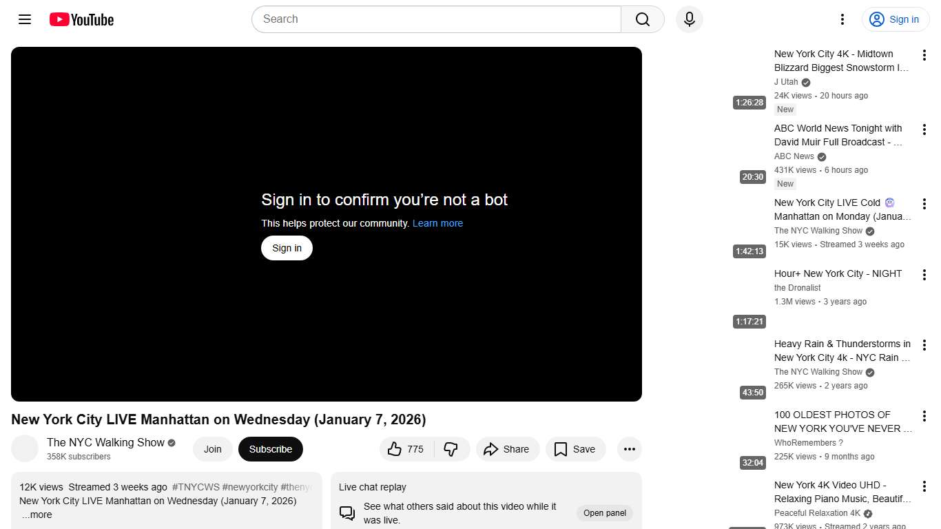 New York City LIVE Manhattan on Wednesday (January 7, 2026) - YouTube